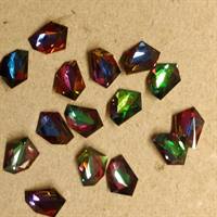 15 stk. gamle multifarvede krystaller.